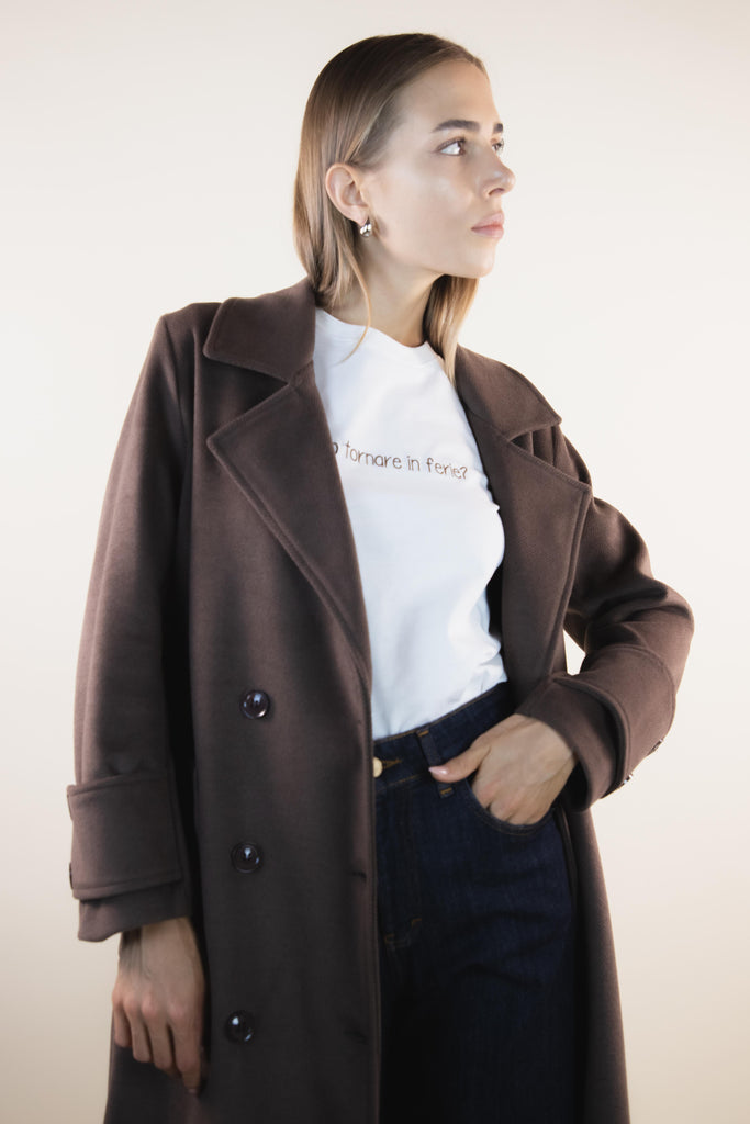 Cappotto leggero marrone sfoderato ZK4275T48 CIOCCOLATO EGG FAMILY 