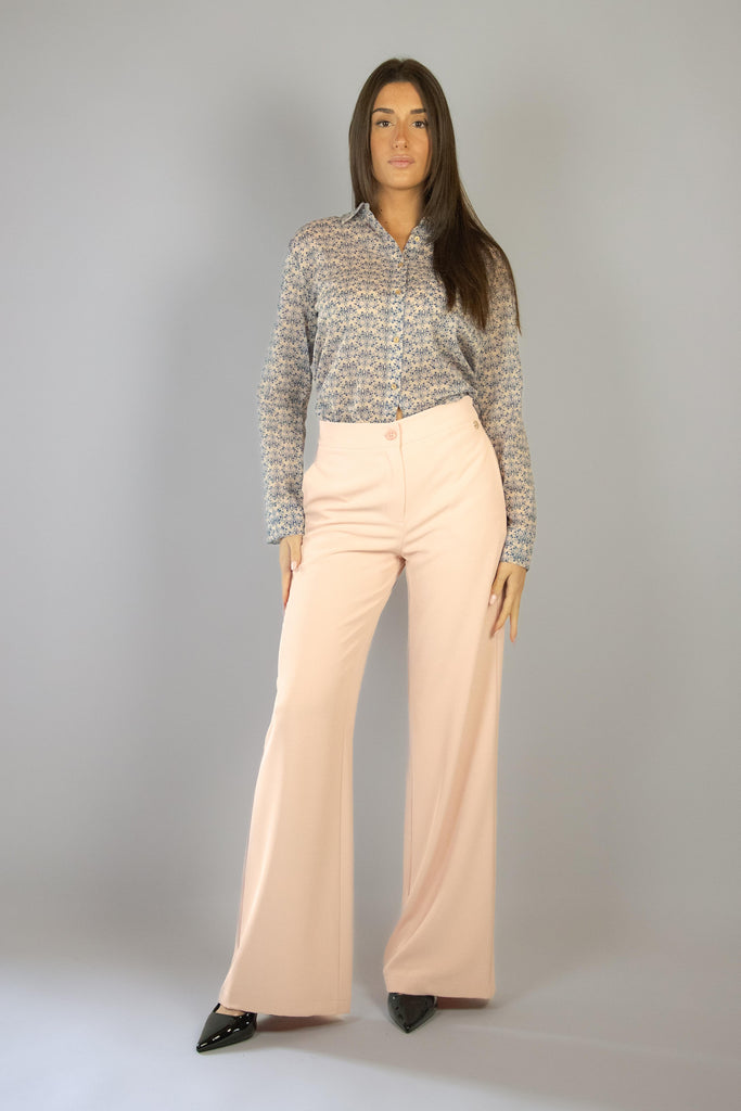 Pantalone palazzo rosa chiaro 101/24 ROSA EGG FAMILY 