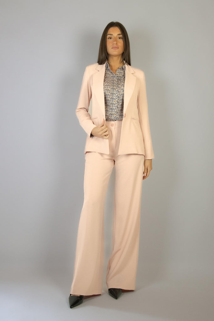 Blazer rosa chiaro con revers G507/24 ROSA EGG FAMILY 