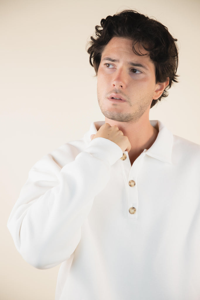 Felpa con bottoni Panna MICOL 07 PANNA EGG FAMILY 