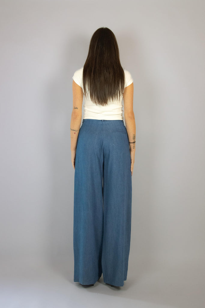 Pantalone a palazzo denim medio 7138 MEDIO EGG FAMILY 