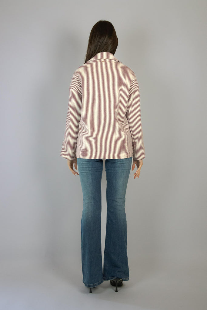 Trench in cotone a righe bianche e bordeaux 50826 MANTECA EGG FAMILY 