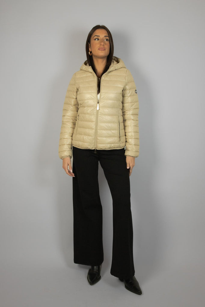 Piumino leggero beige con cappuccio PK14010 BEIGE EGG FAMILY 