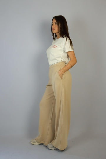 Pantalone in felpa leggera avorio NEW YORK AVORIO EGG FAMILY 