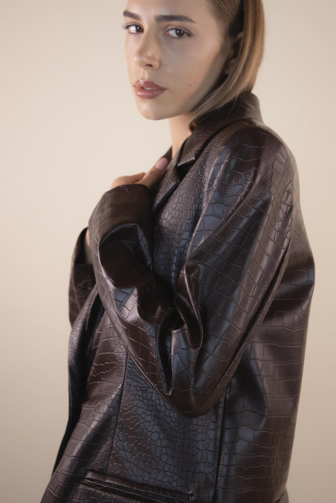 Blazer in ecopelle moro H504/36 MORO EGG FAMILY 