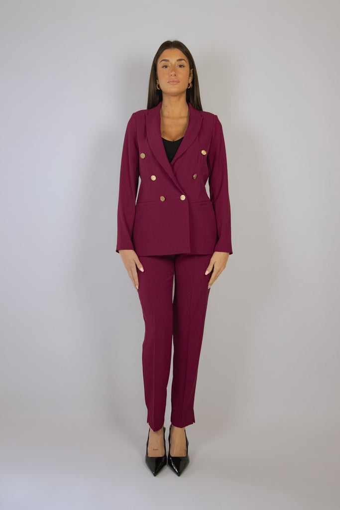 Pantalone a sigaretta color rosso sangria 121/24 SANGRIA EGG FAMILY 