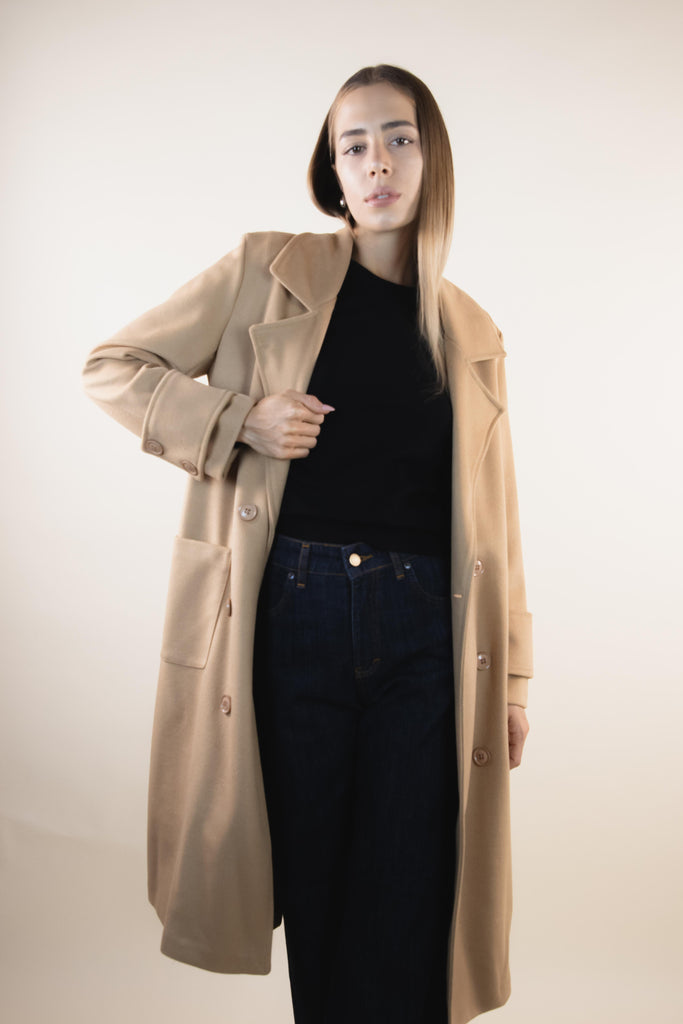 Cappotto leggero sfoderato color cammello ZK4275T48 CAMMELLO EGG FAMILY 