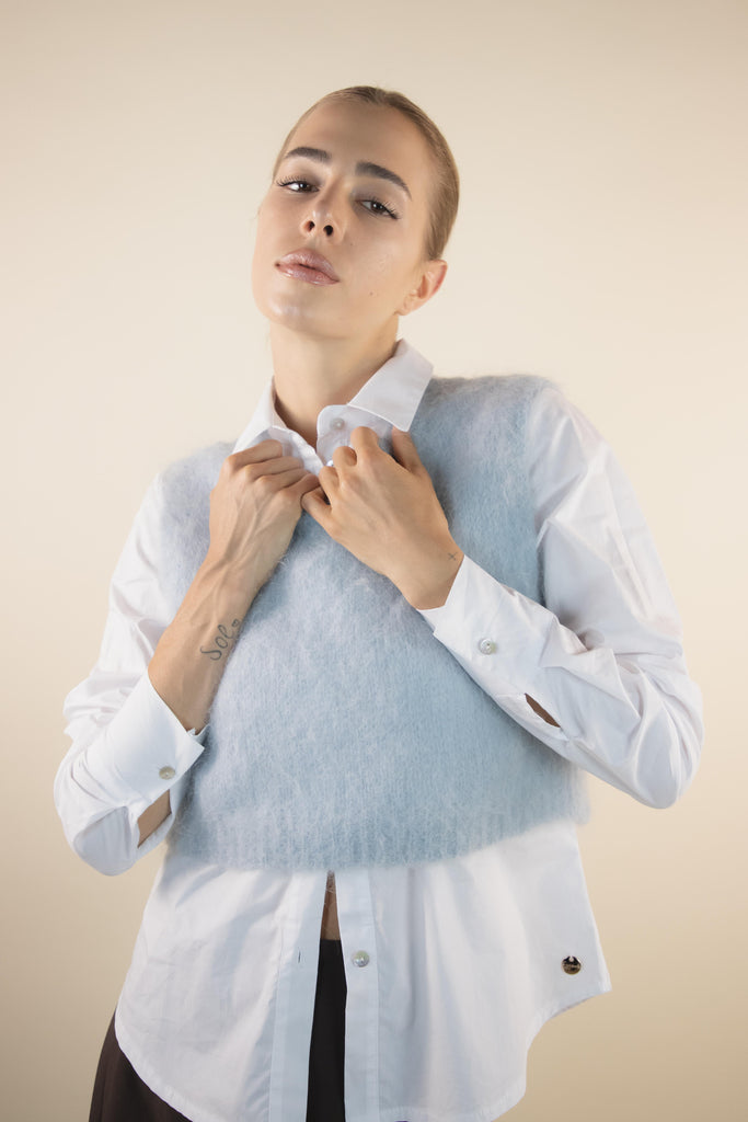 Gilet celeste polvere GL664-01 POLVERE 205 EGG FAMILY 