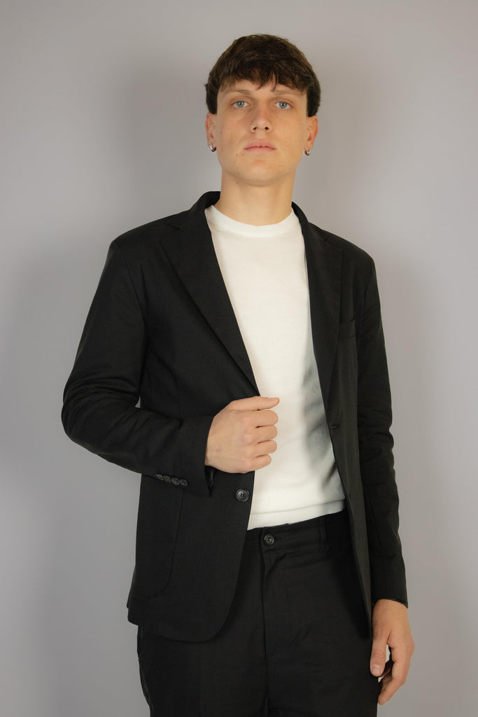 Giacca nera con revers EGG/2505 NERO EGG FAMILY 
