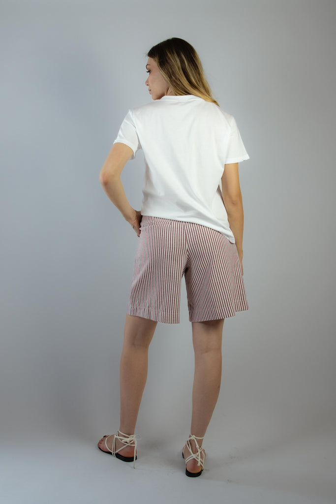 T-shirt bianca con stampa ciliegie e spille ONE LIFE CILIEGE BIANCO EGG FAMILY 