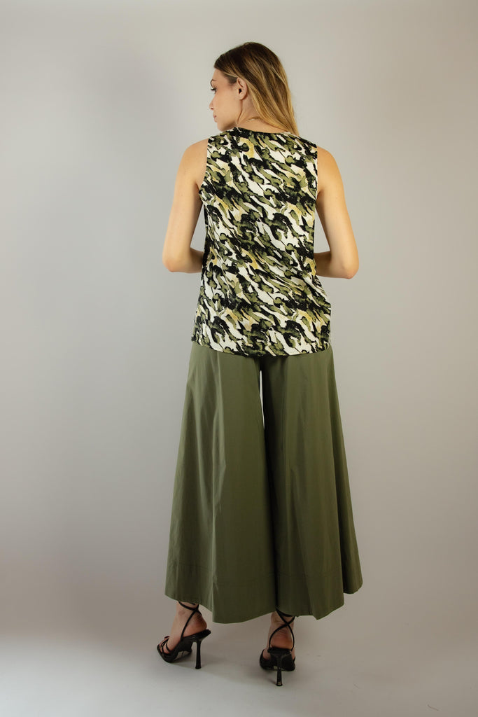 Blusa in cotone fantasia verde militare G640/63 ARMY EGG FAMILY 