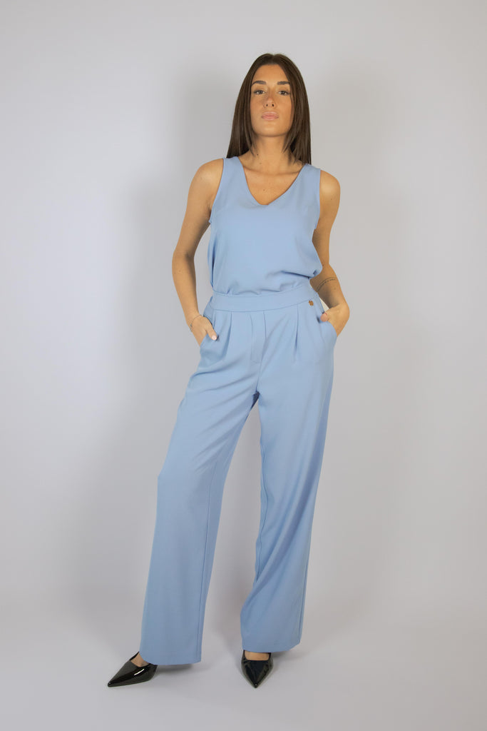 Pantalone a palazzo celeste 7116 CELESTE EGG FAMILY 