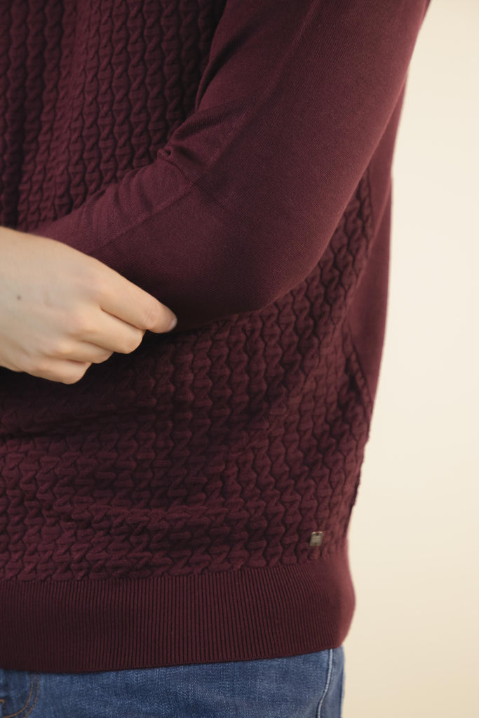 Maglia con intreccio Bordeaux P20025 BORDEAUX EGG FAMILY 