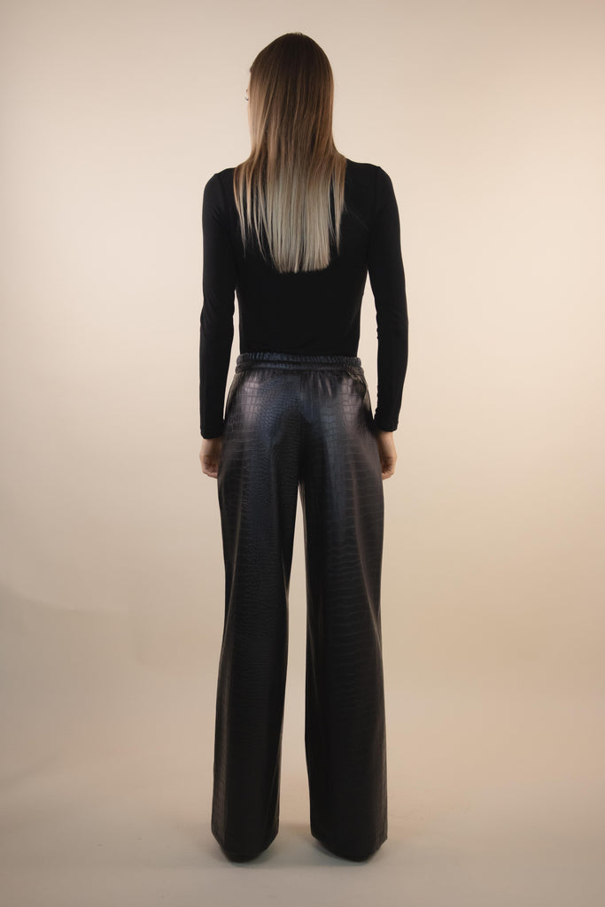 Pantalone ecopelle nero H101/36 NERO EGG FAMILY 