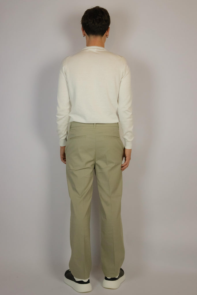 Pantalone lungo color sabbia gamba dritta EGG/2506 DESERT EGG FAMILY 