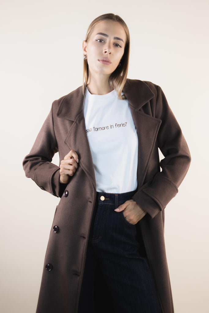 Cappotto leggero marrone sfoderato ZK4275T48 CIOCCOLATO EGG FAMILY 